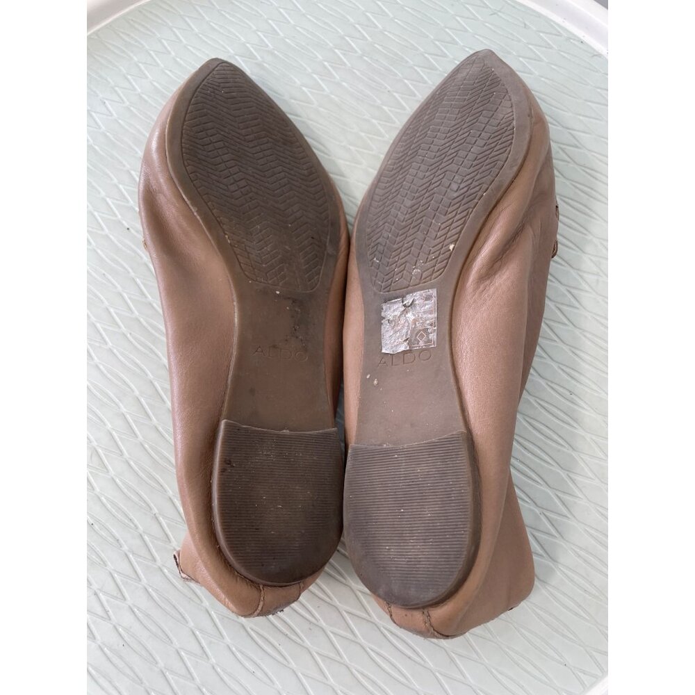 Aldo Slip On Flats Size 7.5 Pointed Toe Beige Lea… - image 7